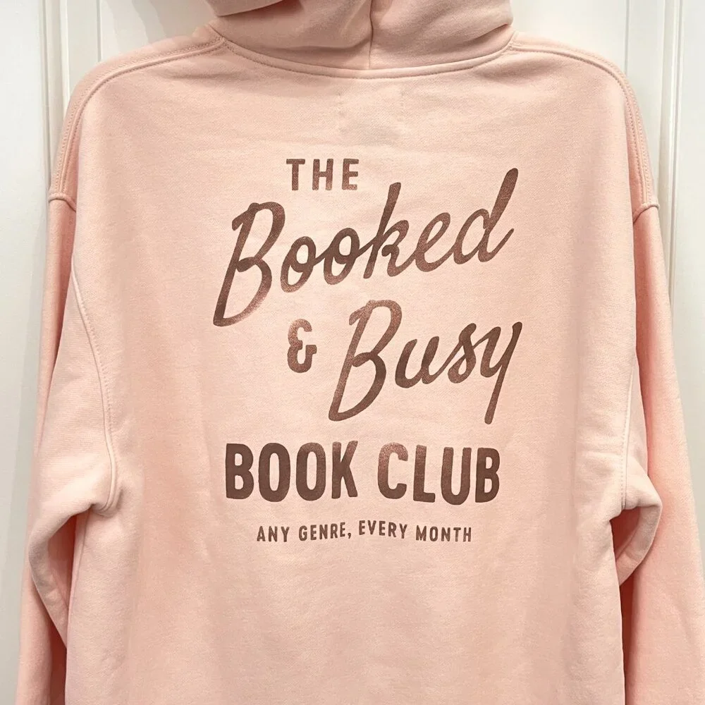 American Eagle Pink Book Club Sweatshirt Hoodie XS NWT Booked & Busy - Picture 4 of 13
